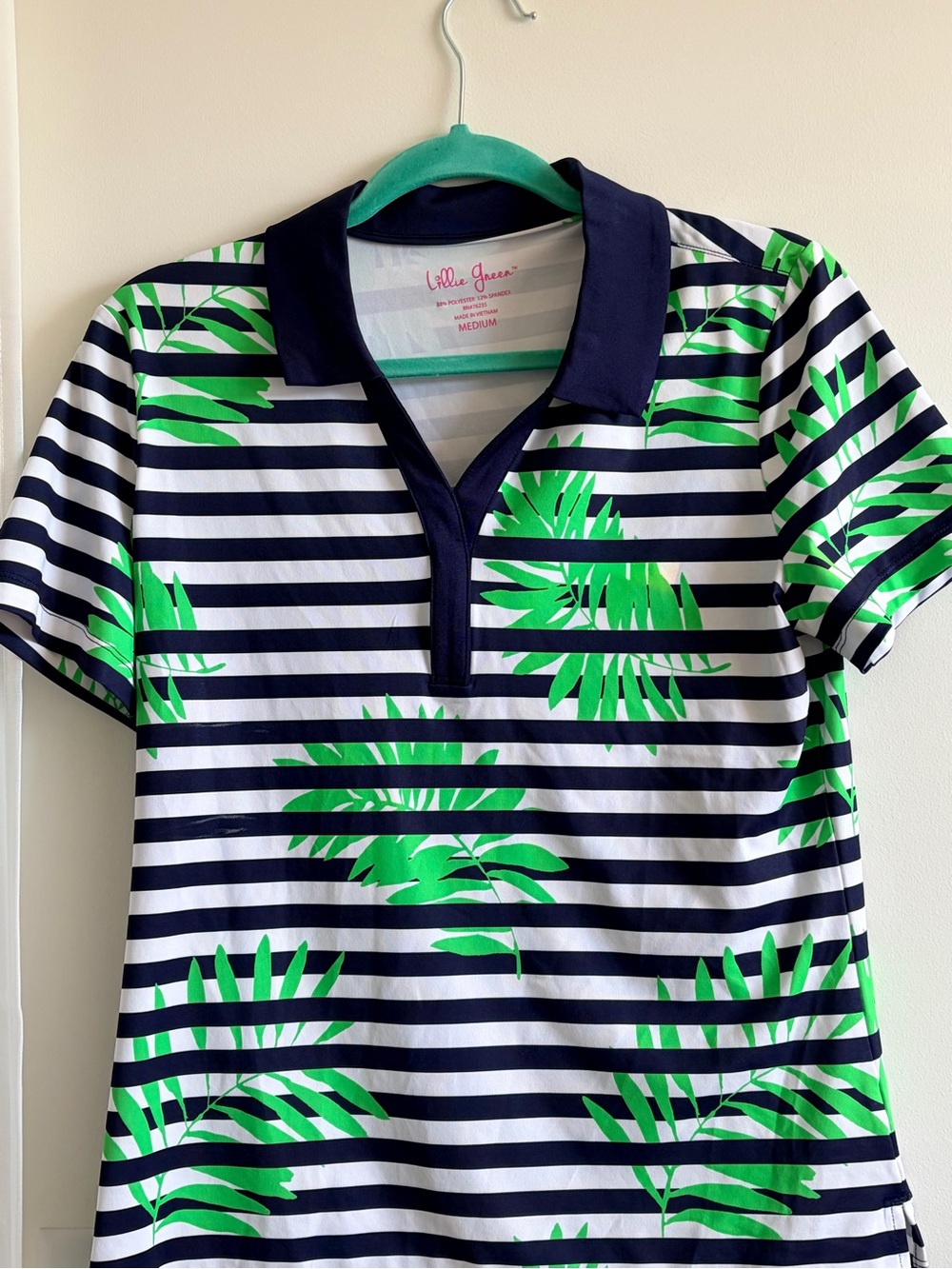 Lillie Green Navy & Green Striped Polo shirt